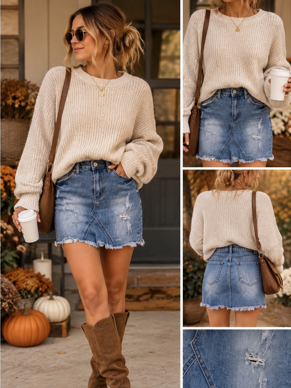 KanCan Distressed Denim Mini Jean Skirt High Rise Light Wash Size 25 Juniors 3